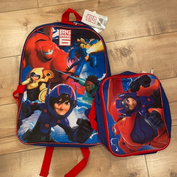 Disney Big Hero 6 Backpack Lunch Bag Set NWT